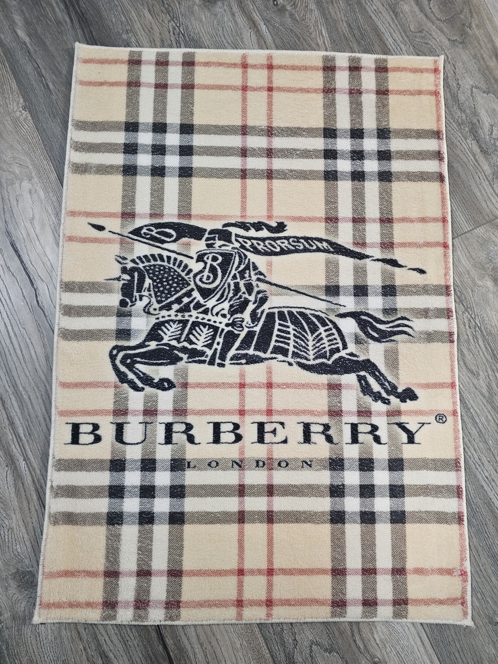 Burberry Cream Plaid Equestrian RUG